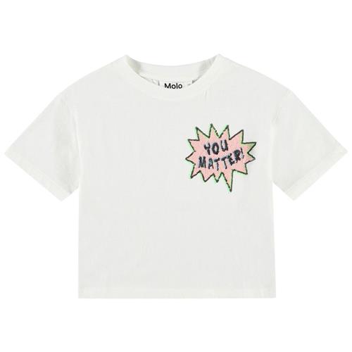 Molo Reinette T-Shirt You Glitter 128 cm  Hvid  128 cm  Piger