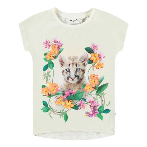 Molo Ragnhilde Short Sleeve T-Shirt Floral Puma 92 cm  Beige  92 cm  Piger