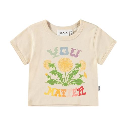 Molo Rizzo Short Sleeve T-Shirt You Matter Multi 122 cm  Beige  122 cm  Piger
