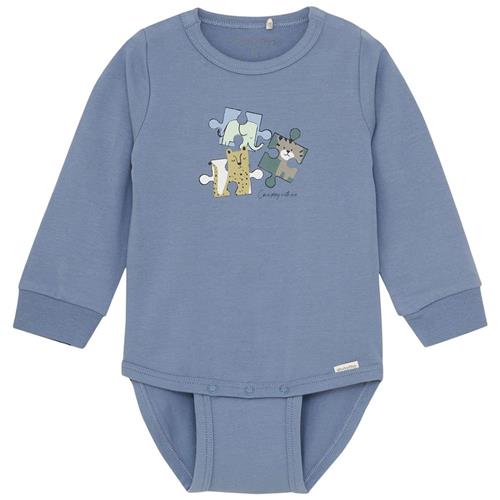 Minymo GOTS Baby Body Flint Stone 68 cm  Grå  68 cm  Drenge, Piger
