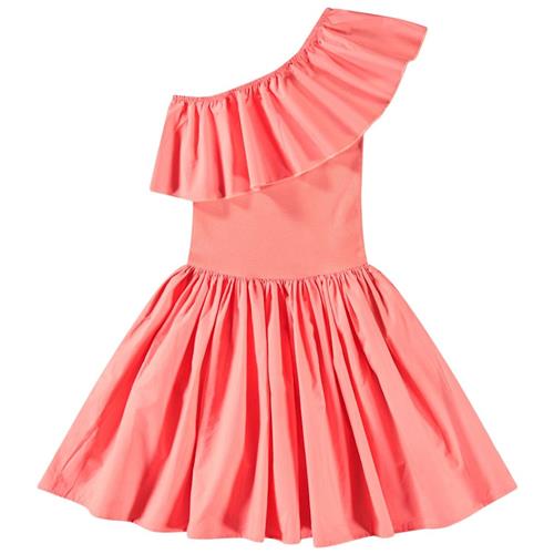 Molo Chloey Short Sleeve Dress Warm Coral 98/104 cm  Lyserød  98/104 cm  Piger