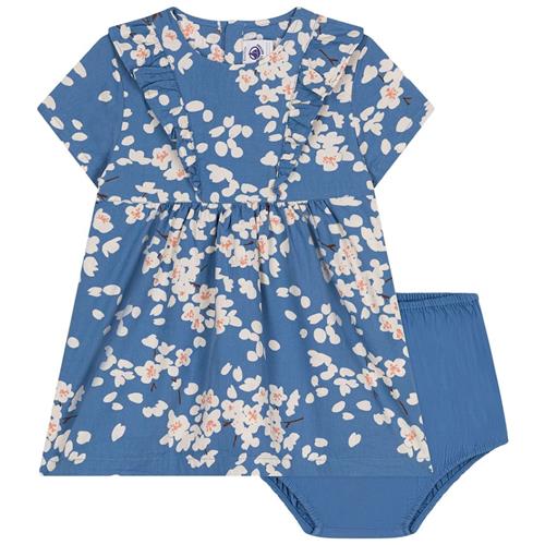 Petit Bateau Blomstret Baby-kjole Blå 18 Months  Blå  18 måneder  Piger