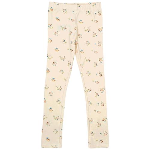 The New GOTS Leggings White Swan Blue Flower White Swan Blue Flower  9-10 Y  Creme  9-10 år  Piger