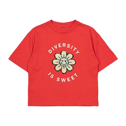The New Ninette Tee Poppy Red Poppy Red 9-10 Y  Rød  9-10 år  Piger