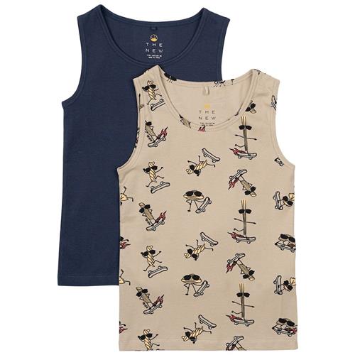 The New GOTS Tank Top 2-Pack Mood Indigo Mood Indigo 11-12 Y  Marineblå  11-12 år  Drenge