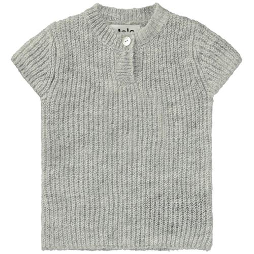 Molo Geneva Kortærmet Strikket Top Lysegrå Melange 62/68 cm  Grå  62/68 cm  Drenge, Piger