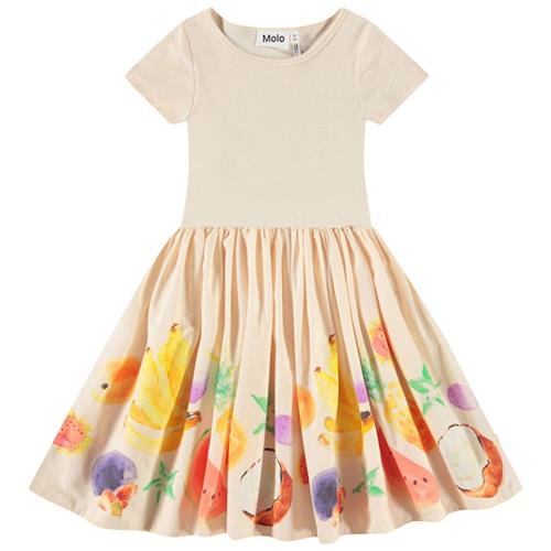 Molo Cissa Short-Sleeved Dress Dancing Fruits 92/98 cm  Beige  92/98 cm  Piger