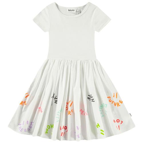 Molo Cissa Short-Sleeved Dress Words Of Hope 122/128 cm  Beige  122/128 cm  Piger