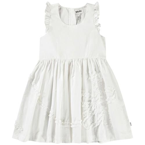 Molo Cortney Short-Sleeved Dress Crisp White 134/140 cm  Hvid  134/140 cm  Piger