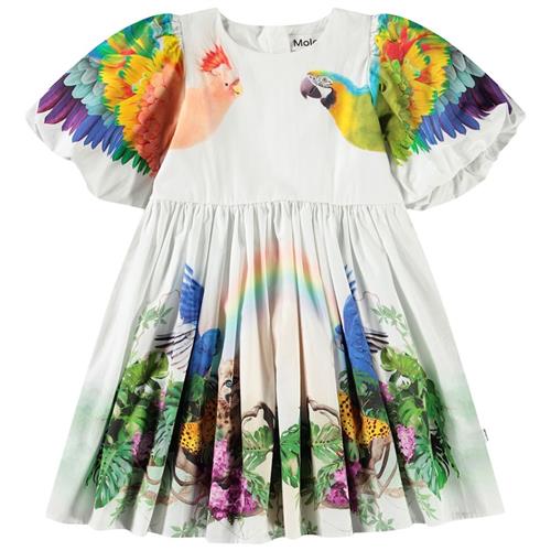 Molo Chica Short-Sleeved Dress In The Jungle 158/164 cm  Hvid  158/164 cm  Piger