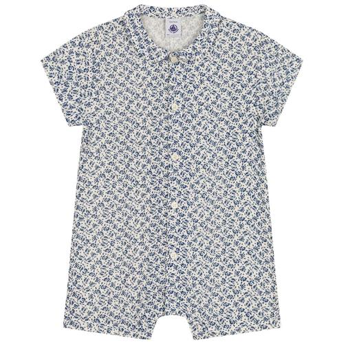 Petit Bateau Blomstret Romper Cremefarvet 6 Months  Blå  6 måneder  Piger