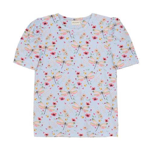 Minymo GOTS T-shirt Aop Skyway 116 cm  Blå  116 cm  Piger