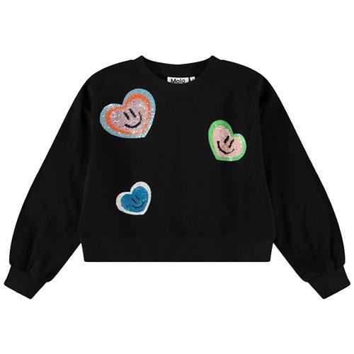 Molo Miki Sweatshirt Festive Hearts 104cm  Sort  104 cm  Piger