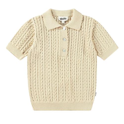 Molo Gretel Knitted Polo Shirt Brazilian Sand 134/140 cm  Beige  134/140 cm  Piger