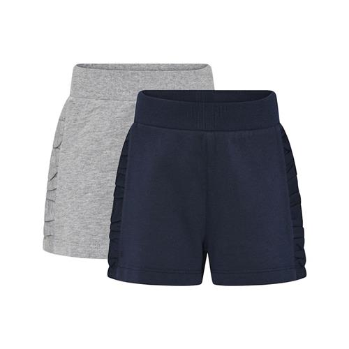 Minymo Basic 2-pak Sweatshorts Dark Navy 128 cm  Marineblå  128 cm  Piger
