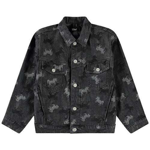 Molo Hedly Denim Jacket Giddy-up 152 cm  Sort  152 cm  Drenge, Piger