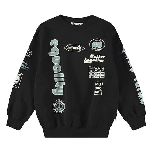 Molo Magni Sweatshirt Messages 110 cm  Sort  110 cm  Drenge, Piger