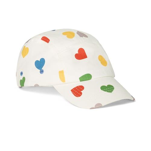 Kuling Laholm Hætte Rainbow Hearts 52/56 cm  Hvid  52/56 cm  Drenge, Piger