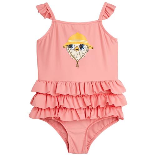 Mini Rodini Owl Frill Badedragt Lyserød 104/110 cm  Lyserød  104/110 cm  Piger