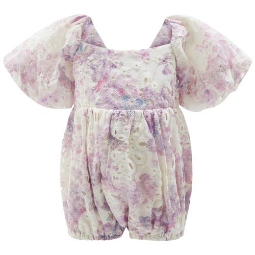 Bardot Junior Ellory Broderet Romper Lilac Lily 0-3 months  Lilla  0-3 måneder  Piger