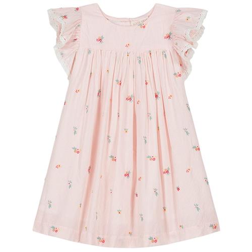 Louise Misha Shanti Kjole Pink Bouquet Stripes 18 months  Lyserød  18 måneder  Piger