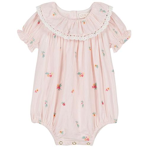 Louise Misha Yolia Romper Pink Bouquet Stripes 3 months  Lyserød  3 måneder  Piger