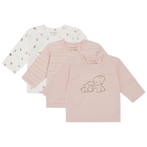 Hust&Claire Amar 3-pak Langærmet T-shirt Peach Dust 62 cm  Lyserød  62 cm  Drenge, Piger