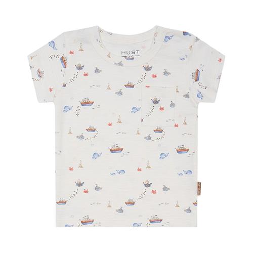 Hust&Claire August T-shirt Ivory 68 cm  Hvid  68 cm  Drenge