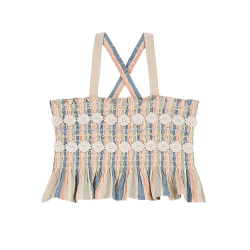 Louise Misha Florentina Camisole Sand Riviera Stripes 8 Y  Creme  8 år  Piger