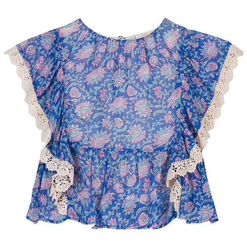 Louise Misha Ines Bluse Blue Capri Cove 12 months  Blå  12 måneder  Piger
