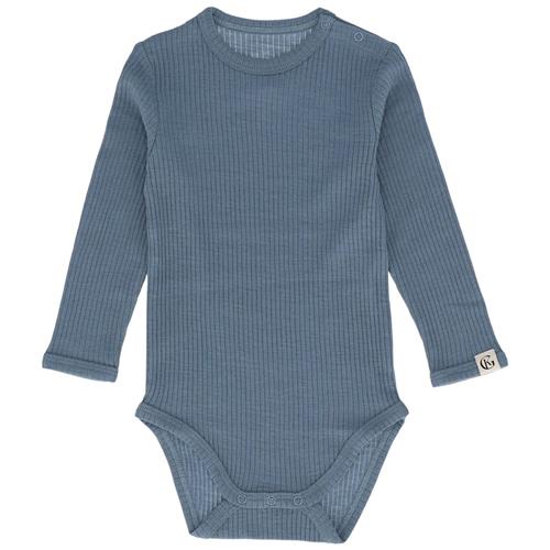 Gullkorn Chalk Wool Bodysuit Denimblue 62 cm  Blå  62 cm  Drenge, Piger
