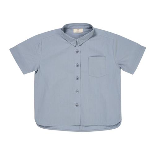 Copenhagen Colors Kortærmet Poplin-skjorte Dusty Blue 80 cm  Blå  80 cm  Drenge