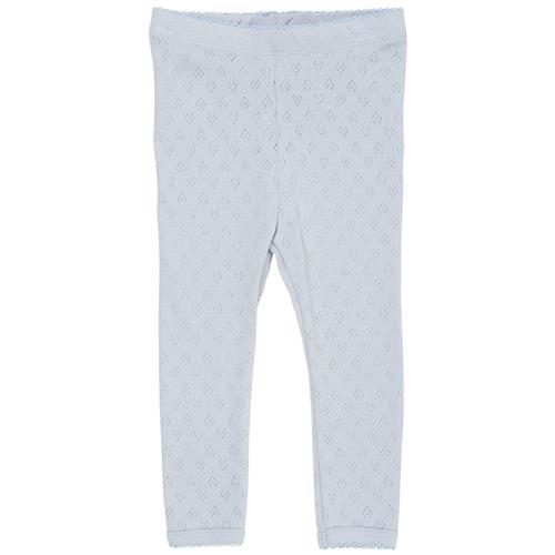 Copenhagen Colors GOTS Heart Pointelle-leggings Dusty Blue 50 cm  Blå  50 cm  Drenge