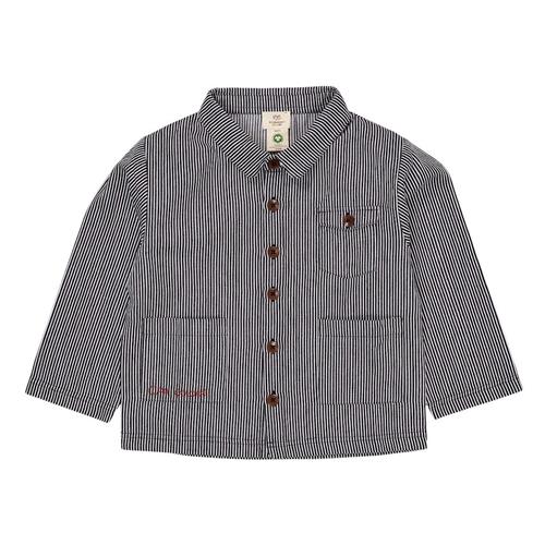 Copenhagen Colors Stribet Twill-jakke Navy Stripe 110 cm  Blå  110 cm  Drenge
