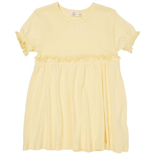 Copenhagen Colors Summer Pointelle-kjole Light Yellow 110 cm  Gul  110 cm  Piger