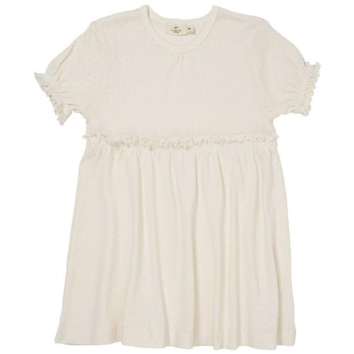 Copenhagen Colors Summer Pointelle-kjole Cream 116 cm  Beige  116 cm  Piger