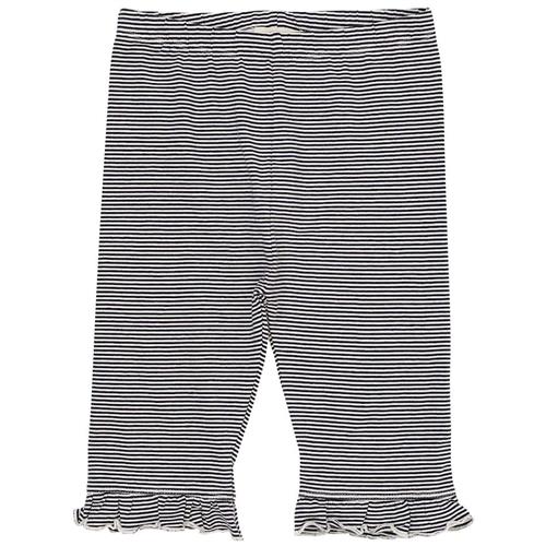 Copenhagen Colors Stribede Capri-leggings Navy Cream Stripe 116 cm  Blå  116 cm  Piger