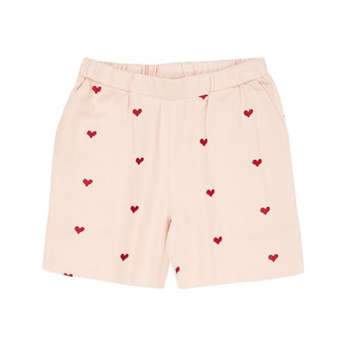 Copenhagen Colors Heart Shorts I Twill Dusty Rose Berry Hearts 92 cm  Lyserød  92 cm  Piger