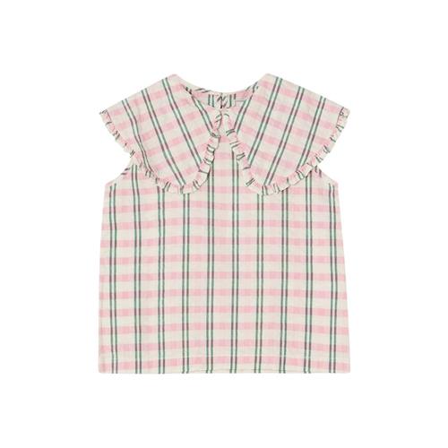 garbo&friends Seersucker-bluse Check Carnation 98/104 cm  Lyserød  98/104 cm  Piger