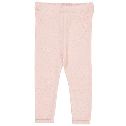 Copenhagen Colors Leggings I Pointelle Dusty Rose 80 cm  Lyserød  80 cm  Piger
