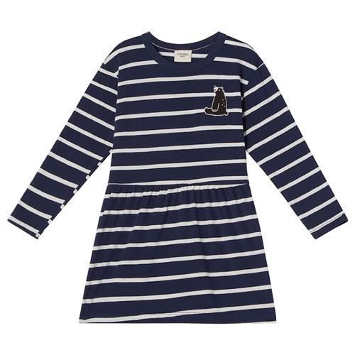 Kuling GOTS Chios Stribet Kjole Navyblå 98/104 cm  Marineblå  98/104 cm  Piger