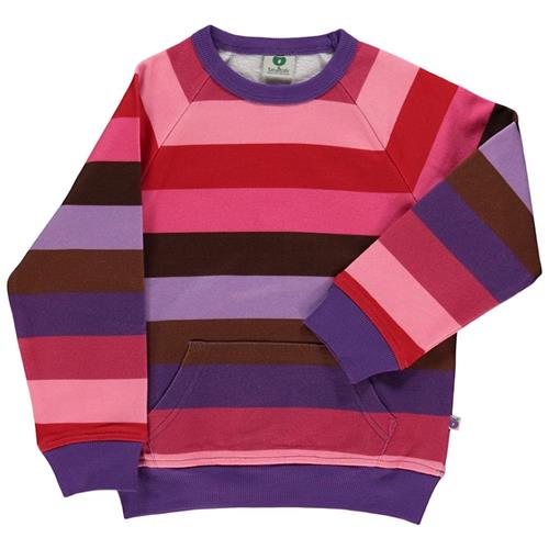 Småfolk Stribet Sweatshirt Purple Heart 5-6 Y  Lilla  5-6 år  Piger
