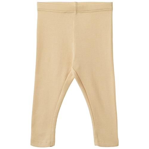 Wheat Maddy Ribbede Leggings Macadamia 74 cm  Beige  74 cm  Drenge, Piger