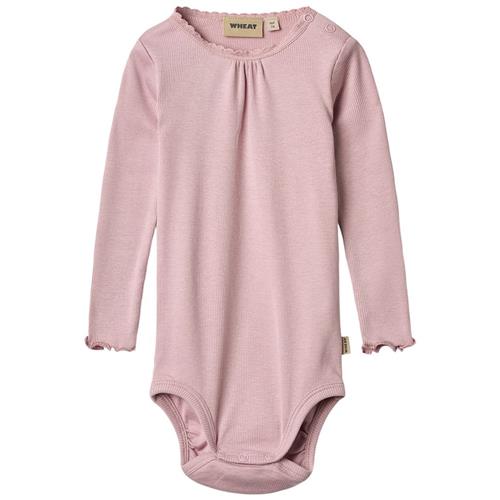 Wheat Lotta Ribbet Baby Body Lavender Mist 74 cm  Lilla  74 cm  Drenge, Piger
