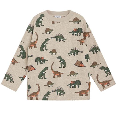 Hust&Claire Anton Langærmet T-shirt Beige Melange 56 cm  Beige  56 cm  Drenge