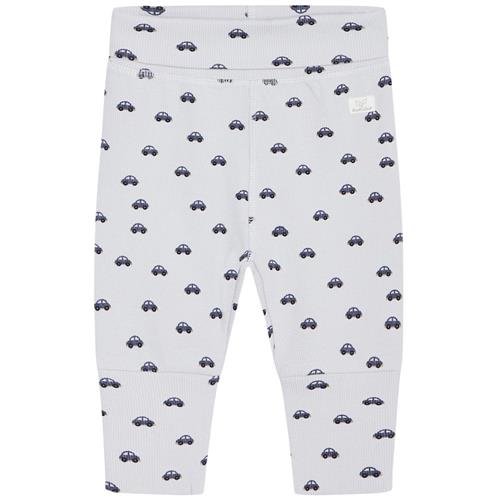 Hust&Claire GOTS Guste Mønstrete Joggingbukser A Bit Blue 68 cm  Creme  68 cm  Drenge