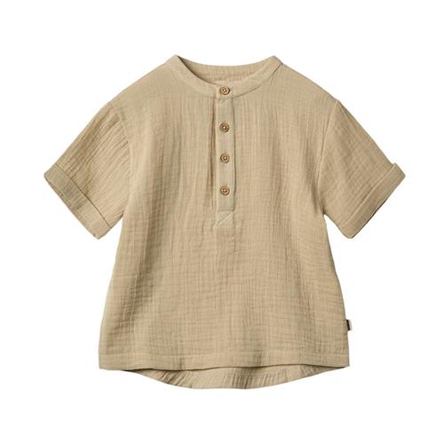 Wheat GOTS Svend Kortærmet Skjorte Soft Sand 98 cm  Beige  98 cm  Drenge