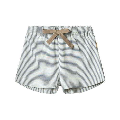 Wheat GOTS Vic Shorts I Jersey Blue Stripe 74 cm  Blå  74 cm  Drenge