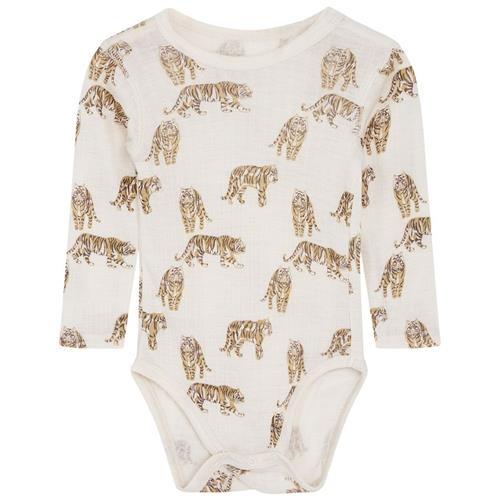Hust&Claire Bocel Mønstret Babybody French Oak 80 cm  Creme  80 cm  Drenge