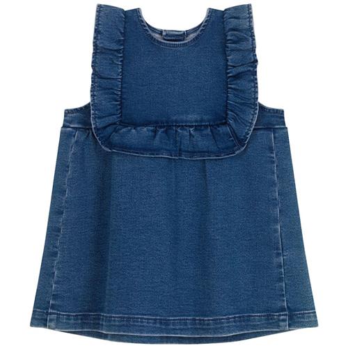 Petit Bateau Denim-kjole Bleu Delave 12 months  Blå  12 måneder  Piger